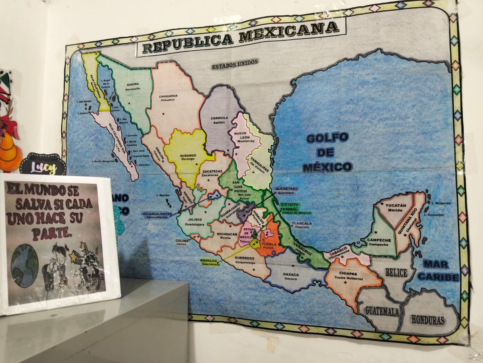 Mapa Mundi with wrong borders between Guatemala and Belize